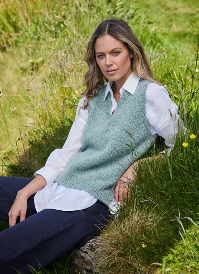 Fisherman Alpaca V-Neck Slipover